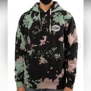 Vans Men’s Black Bleach Tie-Dye Hooded Sweatshirt size Large